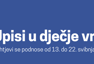 Počinju upisi u gradske vrtiće za pedagošku godinu 2026./2027.